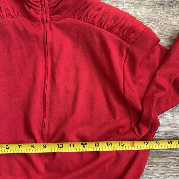 Vintage 80s Red Dress Women's 12 Belted Long - Picture 10 of 16
